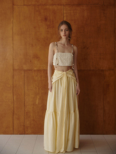 Rhea Bow-Tie Maxi Skirt